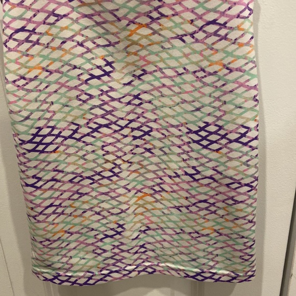 Ivivva White Racerback Tank Top with Pink, Purple, Orange & Green Wavy Grid - Picture 3 of 5